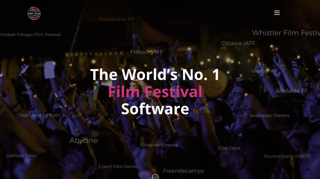 Screenshot of Website for Film Festival Submission